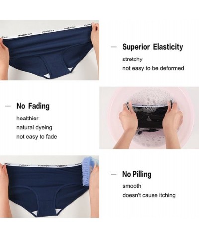 Women's 6-Pack Mid Rise Solid Color Stretch Cotton Hipster Panties (XS-2XL) - Basics - C018O2LCYSS $30.52 Panties