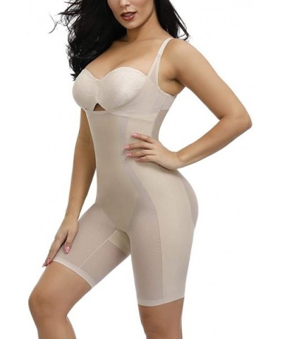 Women's Seamless Shapewear Slimming Bodysuit Body Shaper Crotchless Body Briefer Faja Tummy Control Butt Lifter - Beige-4 - C...