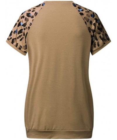 Valentine's Day Leopard Print Tops Long Sleeve Crew Neck Sweatshirts-Fit Casual Pullover Shirt with Pocket Tigivemen - Brown ...