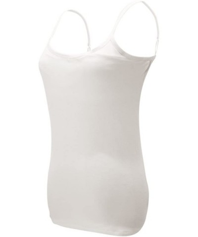 Women's Cami Camisoles Built in Shelf Bra Adjustable Straps Tank Top - White - CD1825DAAGT $26.16 Camisoles & Tanks