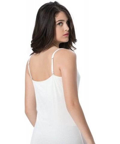 Women's Cami Camisoles Built in Shelf Bra Adjustable Straps Tank Top - White - CD1825DAAGT $26.16 Camisoles & Tanks