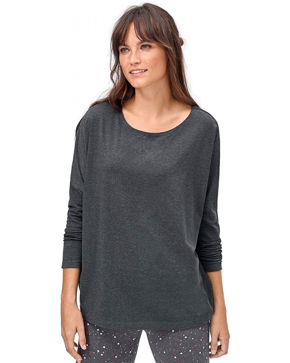 Women's Plus Size Boxy Sleep Tee Pajamas - Heather Charcoal (3489) - C2199SN9587 $29.39 Tops