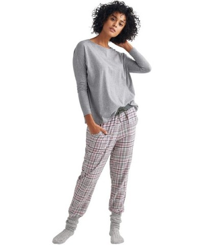 Women's Plus Size Boxy Sleep Tee Pajamas - Heather Charcoal (3489) - C2199SN9587 $29.39 Tops