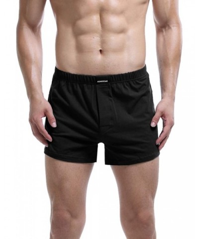 Men's Boxer Shorts Cotton Underwear Shorts Boxer Brief Cotton Knit Boxer Shorts Underwear - Black - CD197RS05Z3 $13.31 Boxers