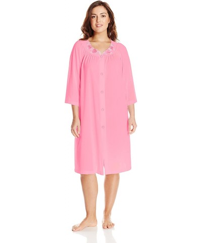 Women's Plus-Size Petals 3/4 Sleeve 41 Inch Waltz Coat - Rosy Pink - C0115SUDNGR $51.39 Nightgowns & Sleepshirts