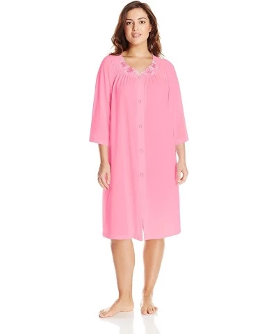 Women's Plus-Size Petals 3/4 Sleeve 41 Inch Waltz Coat - Rosy Pink - C0115SUDNGR $51.39 Nightgowns & Sleepshirts