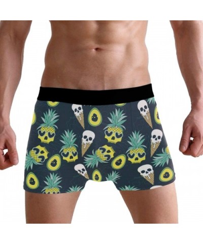 Mens Boxer Briefs Underwear Breathable Pouch Soft Underwear - Pineapple Ice Cream Avocado Skull - CN18ARMCQZH $25.38 Boxer Br...