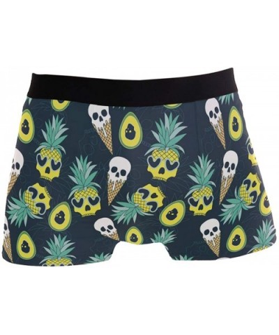 Mens Boxer Briefs Underwear Breathable Pouch Soft Underwear - Pineapple Ice Cream Avocado Skull - CN18ARMCQZH $25.38 Boxer Br...