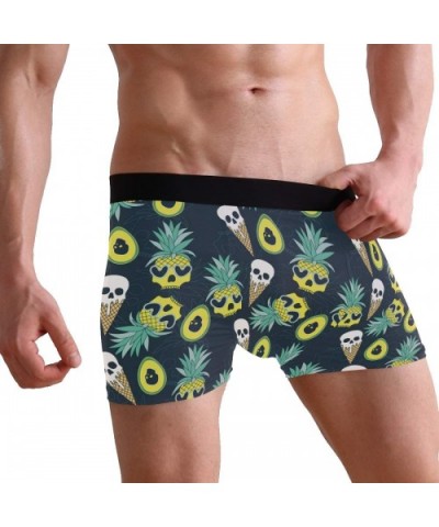 Mens Boxer Briefs Underwear Breathable Pouch Soft Underwear - Pineapple Ice Cream Avocado Skull - CN18ARMCQZH $25.38 Boxer Br...