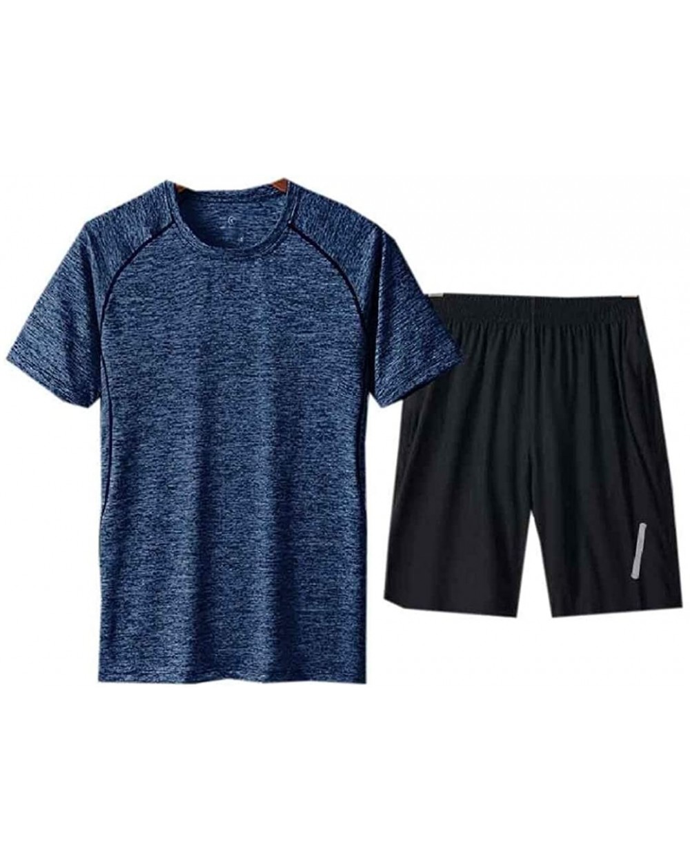 Mens 2-Piece Crew-Neck Breathable Quick Drying Short Sleeve Pajamas - As5 - CG199CE2QRD $56.66 Sleep Sets