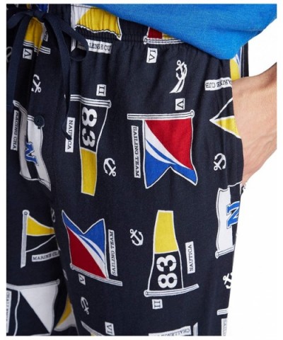 Men's Soft Woven 100% Cotton Elastic Waistband Sleep Pajama Pant - Multi-color - CX18IOWA5YH $54.13 Sleep Bottoms