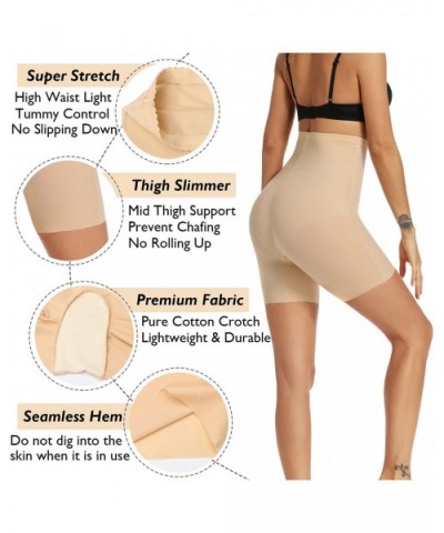 Slip Shorts for Under Dresses Women Seamless Shapewear Panties High Waist Thigh Slimmer - Beige - CC18EK3OY65 $27.01 Shapewear