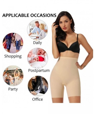 Slip Shorts for Under Dresses Women Seamless Shapewear Panties High Waist Thigh Slimmer - Beige - CC18EK3OY65 $27.01 Shapewear