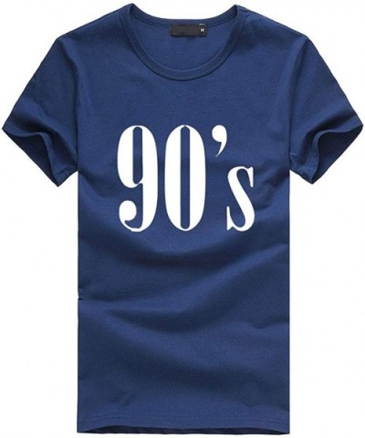 Fashion T-Shirt Women's Loose Short-Sleeved Letter Casual O-Neck Top - Blue - CN18O3N9YOW $24.86 Tops