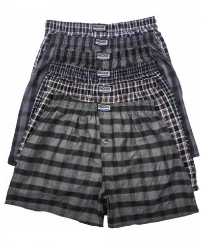 Men's 6 Cotton Plaid Boxer Shorts Underwear - Tb4500 - CC18O7IZG9A $40.91 Boxers