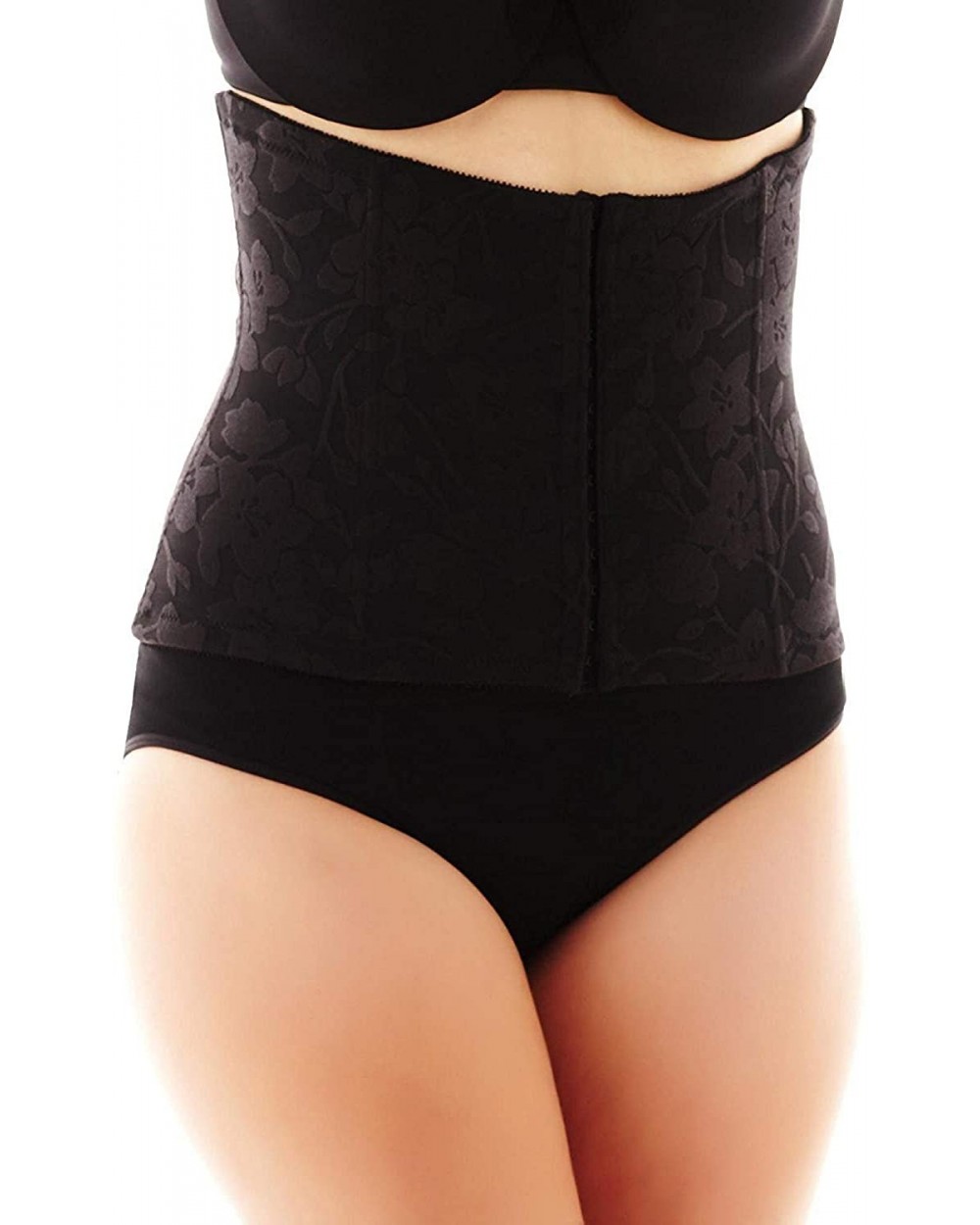 Style 2030 - High Waist Stretch Lace Waist Nipper - Black - C218IOX0CN3 $71.07 Shapewear