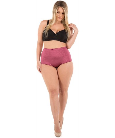 6 Pack Women's High-Waist Tummy Control Girdle Panties - Silky Flower - C712EW9K353 $42.65 Panties