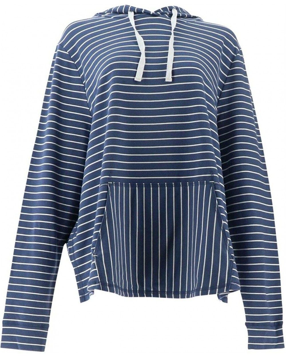 Loungewear Cozy Knit French Terry Hoodie A306955 - Indigo Stripe - CF195EHYO8R $42.94 Tops