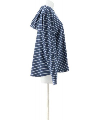 Loungewear Cozy Knit French Terry Hoodie A306955 - Indigo Stripe - CF195EHYO8R $42.94 Tops