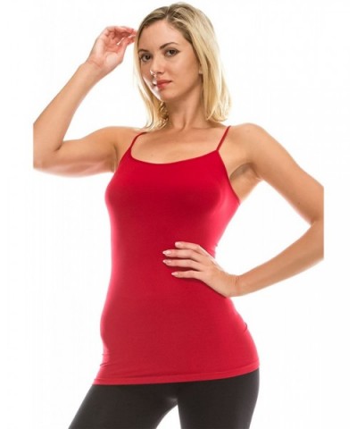 American Made Basic Seamless Cami- UV Protective Fabric UPF 50+ (Made with Love in The USA) - Red - C4180UDUGOD $18.95 Camiso...