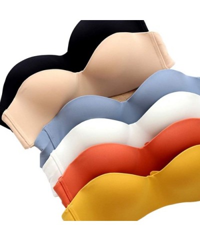 Strapless Bra for Women Wire Free Seamless Convertible Comfort Bra for Small Breast Multi-Pack - Multicolors-pack 6 - CN196M0...