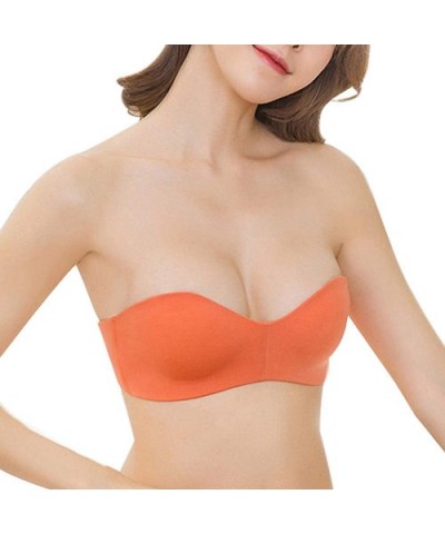 Strapless Bra for Women Wire Free Seamless Convertible Comfort Bra for Small Breast Multi-Pack - Multicolors-pack 6 - CN196M0...