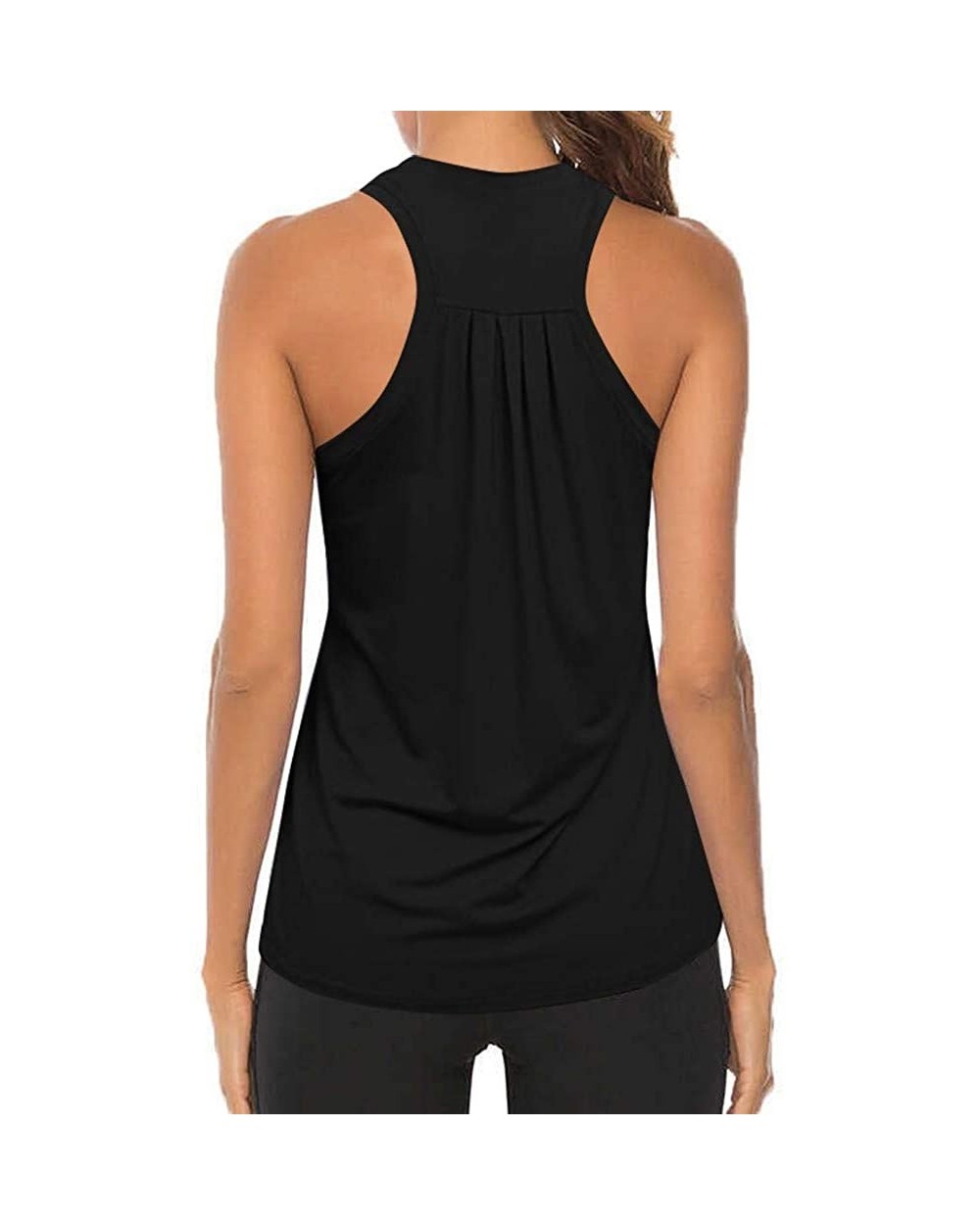 Women Workout Tops Mesh Racerback Tank Yoga Shirts Gym Clothes - D6-black - CY19CG2OMT0 $50.88 Tops