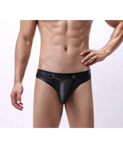 Men's Sexy Bikini Bulge Pouch G-Strings Thongs Black Low Rise T-Back Open Buttocks Underwear - Black - CN1945N2R87 $18.16 G-S...