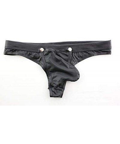 Men's Sexy Bikini Bulge Pouch G-Strings Thongs Black Low Rise T-Back Open Buttocks Underwear - Black - CN1945N2R87 $18.16 G-S...