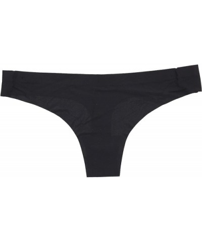 Intimates Womens Seamless Thong Panties Underwear (3Pr) - Black- Dark Coral- Floral - CO18O08C5Q7 $37.37 Panties