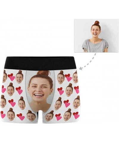 Custom Face Boxers Pink and Red Hearts Wife Faces White Personalized Face Briefs Underwear for Men - Multi 1 - CB18A49K6ZL $3...