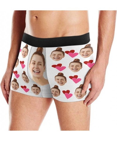 Custom Face Boxers Pink and Red Hearts Wife Faces White Personalized Face Briefs Underwear for Men - Multi 1 - CB18A49K6ZL $3...