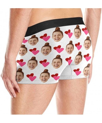 Custom Face Boxers Pink and Red Hearts Wife Faces White Personalized Face Briefs Underwear for Men - Multi 1 - CB18A49K6ZL $3...