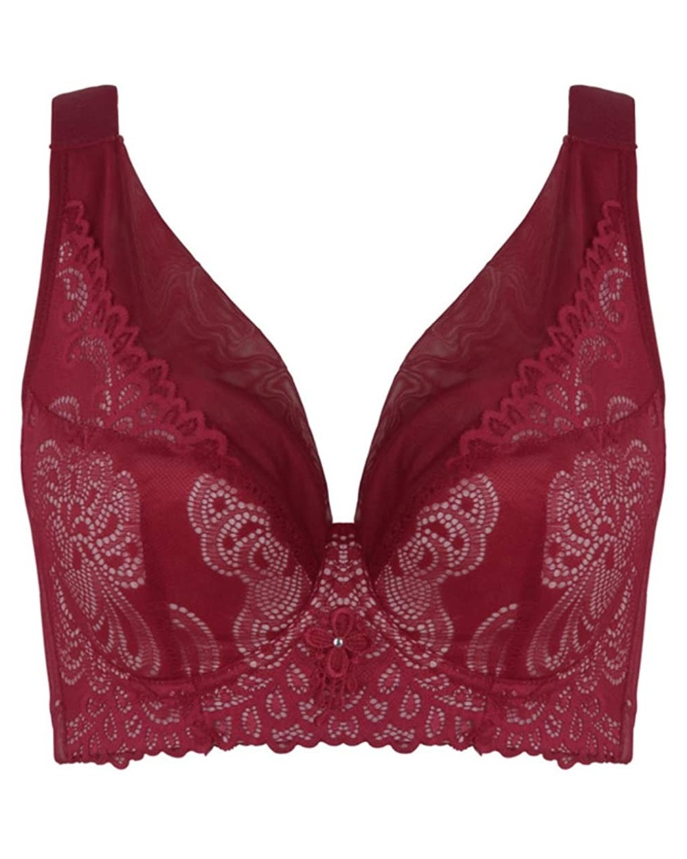 Sexy Lingerie Bra Plus Size Push up Underwire Brassiere Intimates for Women - Red - CS18UWHT7N3 $20.12 Bras