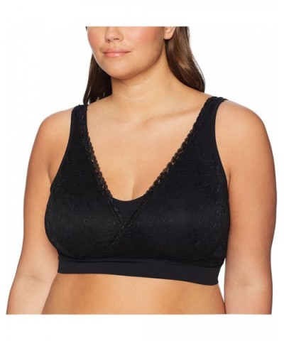 Women's Seamless Bra with Lace - Black - C8180NX4M0A $25.01 Bras