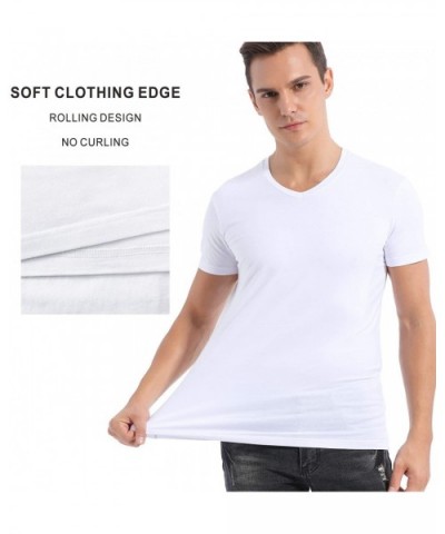 Men's Undershirt V-Neck Cotton T-Shirt Multipack - V-white - C2194L72EUS $31.46 Undershirts