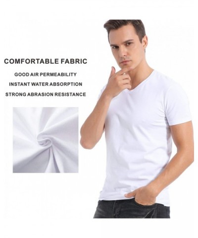 Men's Undershirt V-Neck Cotton T-Shirt Multipack - V-white - C2194L72EUS $31.46 Undershirts