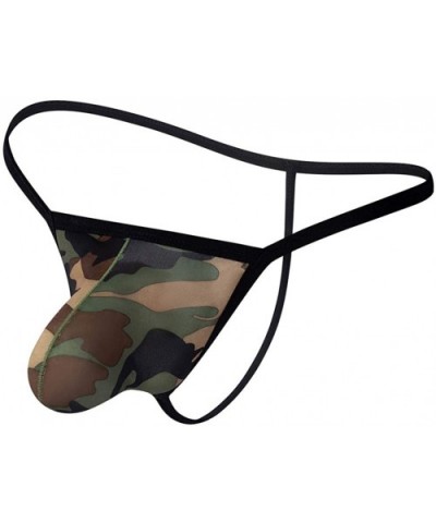 Men's Jockstrap Underwear Sexy Transparent See Through Low Rise Stretchy Bikinis T-Back G-String Underpants - Camouflage - CQ...