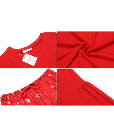 Women's Long Sleeve Pajamas Set with Pockets O Neck Sleepwear Lounge Nightwear (S-XXL) - C-red - CY18Y66497Y $57.51 Sets