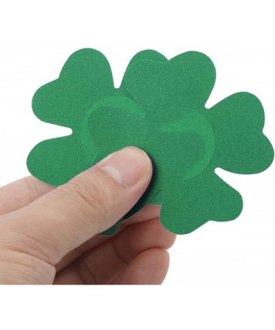 10 Pairs Four Leaf Clover Nipple Covers Disposable Adhesive Invisible Breast Petals Pasties Breast Stickers for Women - Green...