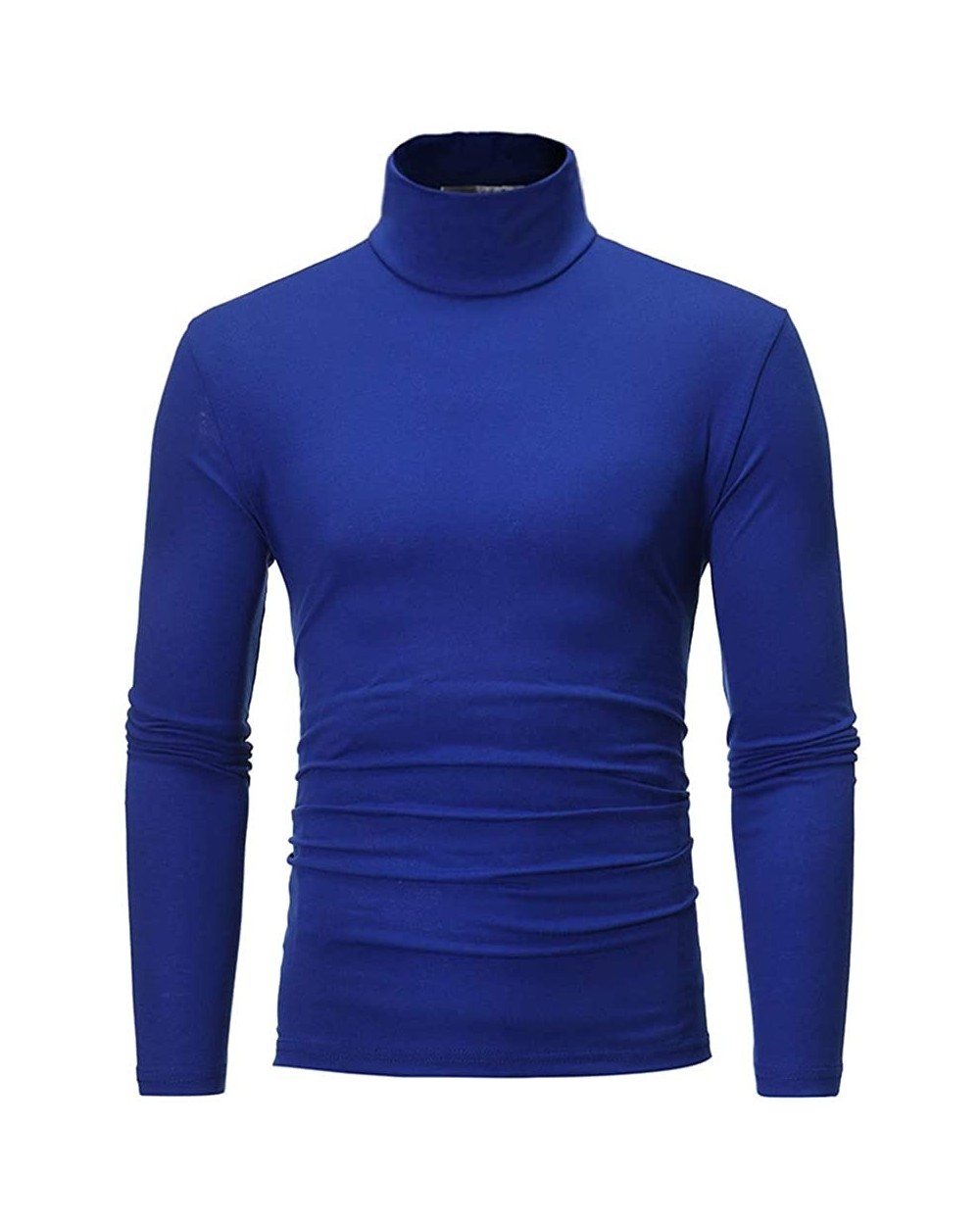 Men's Slim Fit Turtleneck Base Layer Long Sleeve Thermal Underwear Shirts - Blue - CH18AHE5WX8 $34.74 Thermal Underwear