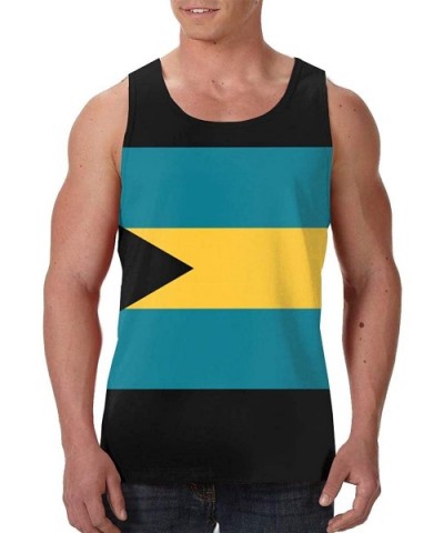 Men's Soft Tank Tops Novelty 3D Printed Gym Workout Athletic Undershirt - Flag of the Bahamas - C719DUUTYOQ $31.38 Undershirts