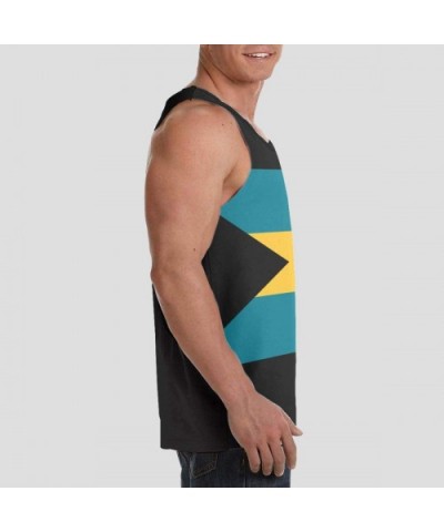 Men's Soft Tank Tops Novelty 3D Printed Gym Workout Athletic Undershirt - Flag of the Bahamas - C719DUUTYOQ $31.38 Undershirts