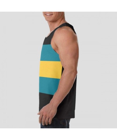 Men's Soft Tank Tops Novelty 3D Printed Gym Workout Athletic Undershirt - Flag of the Bahamas - C719DUUTYOQ $31.38 Undershirts