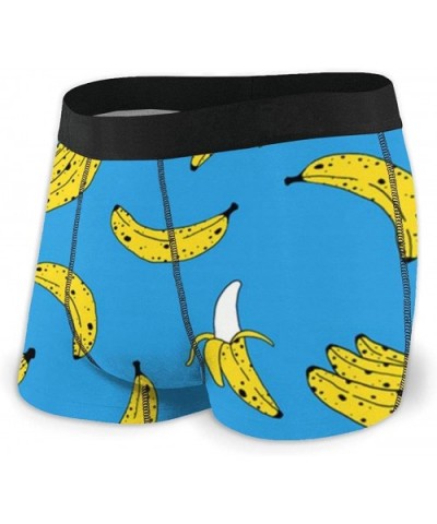 Banana Print Art Boxer Briefs Underwear for Men Boys Youth Spandex Comfort Soft - CH192TW83AM $28.59 Boxer Briefs