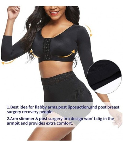 Women Post Surgical Bra Front Closure Compression Bra Full Bust Bra - Black-2 - C3195ZTK85W $39.16 Shapewear