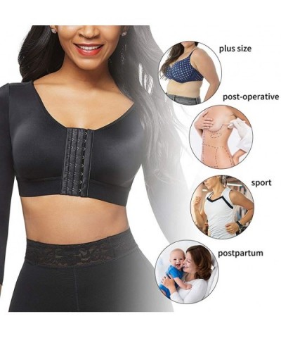 Women Post Surgical Bra Front Closure Compression Bra Full Bust Bra - Black-2 - C3195ZTK85W $39.16 Shapewear