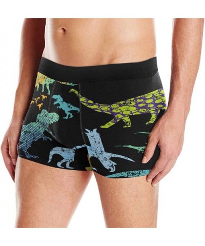 Custom Watercolor Dinosaur Boxer Briefs Underwear for Mens Juniors Youth Boys - Multi 1 - C018SRZ5Z3G $33.93 Boxer Briefs