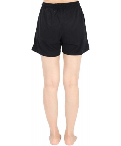 Women Pajama Shorts Cotton Soft Sleep Shorts Stretchy Lounge Shorts Ladies Sleepwear PJ with Pockets Black+ Wine Red - C618QN...
