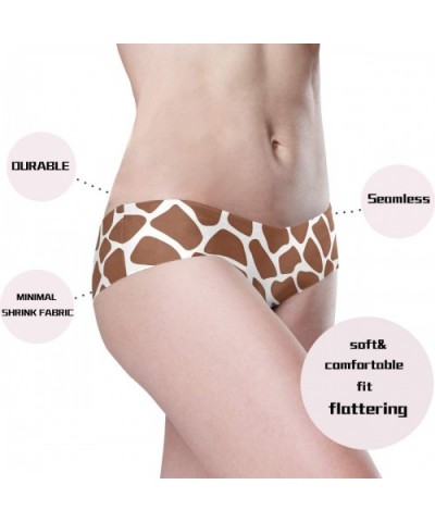 Women's Seamless Underwear- Giraffe Skin Printed Sexy Ladies Bikini Panties Low Rise Brief - Giraffe Skin Printed - CB18A73KK...